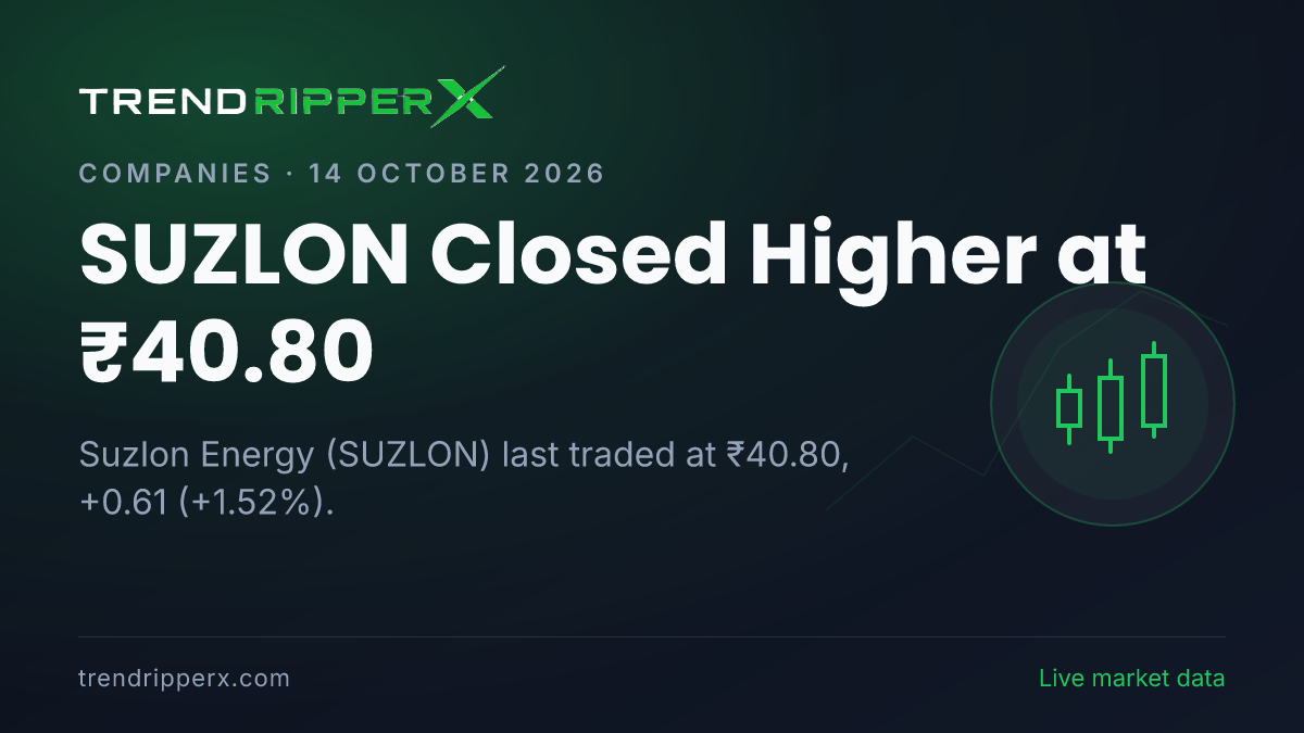 SUZLON Closed Higher at ₹40.80: Inside the Brokerage Call Story Moving Suzlon Energy Shares
