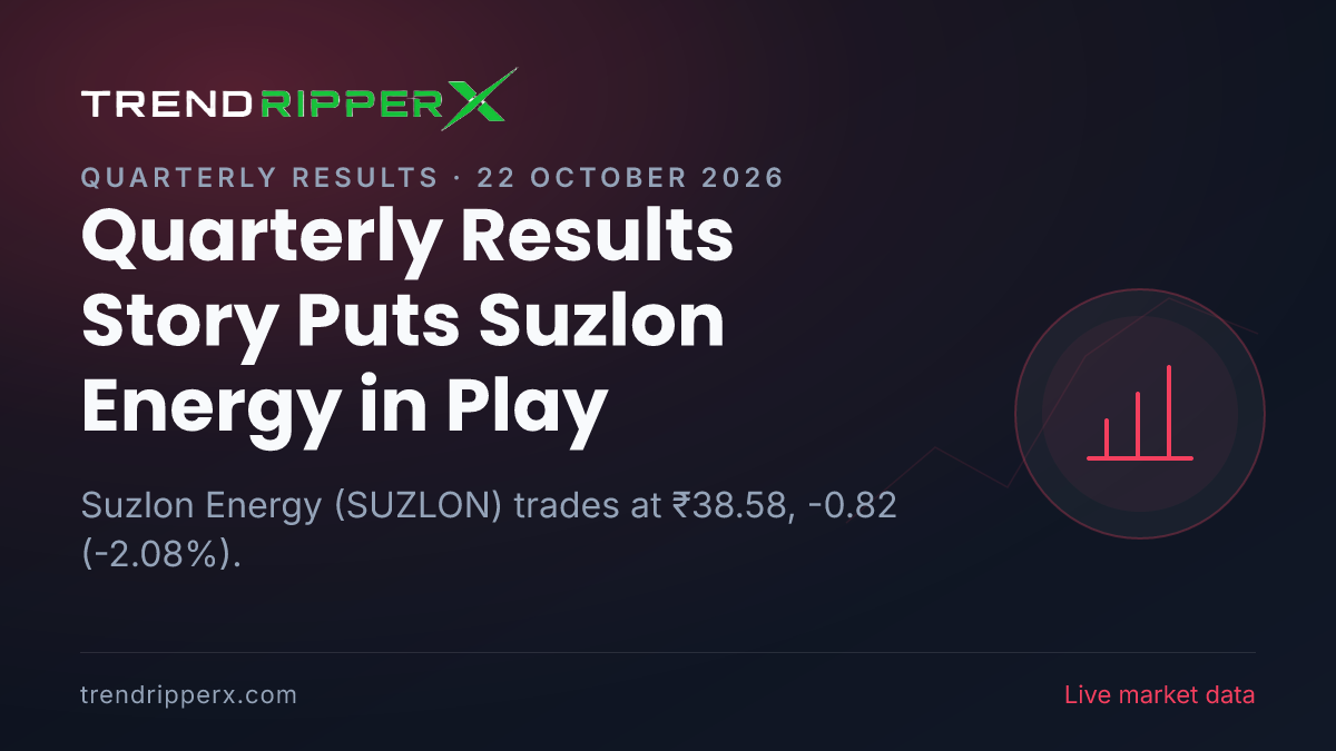 Quarterly Results Story Puts Suzlon Energy in Play: Share Price Edges Lower to ₹38.58, and Here Is the Arithmetic