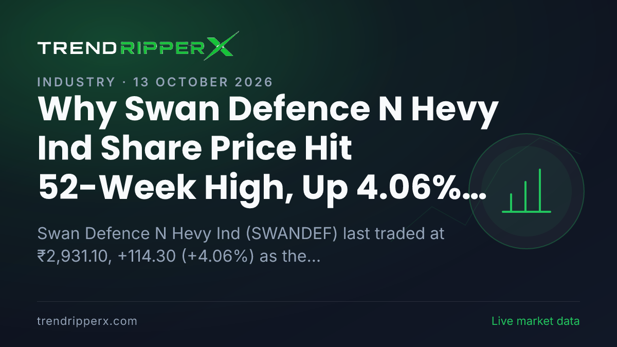 Why Swan Defence N Hevy Ind Share Price Hit 52-Week High, Up 4.06% In Monday's Session: the Quarterly Results Trigger, Explained