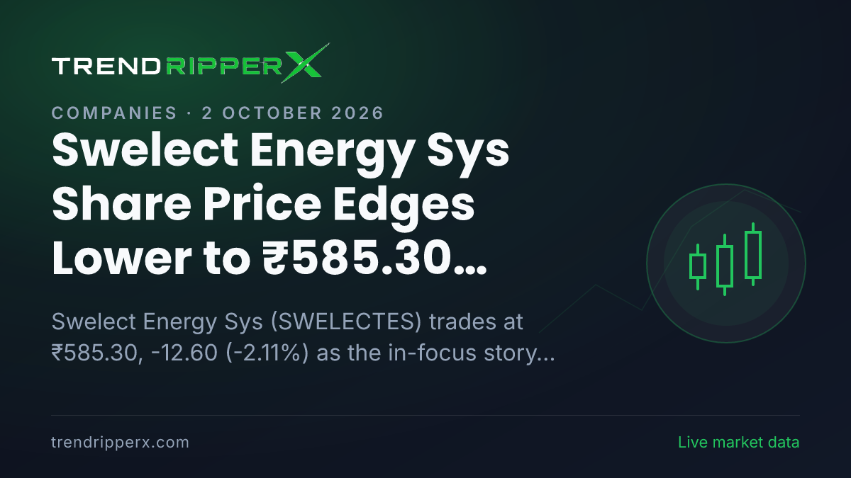 Swelect Energy Sys Share Price Edges Lower to ₹585.30 Today — Volumes, 52-Week Range and What to Watch Next