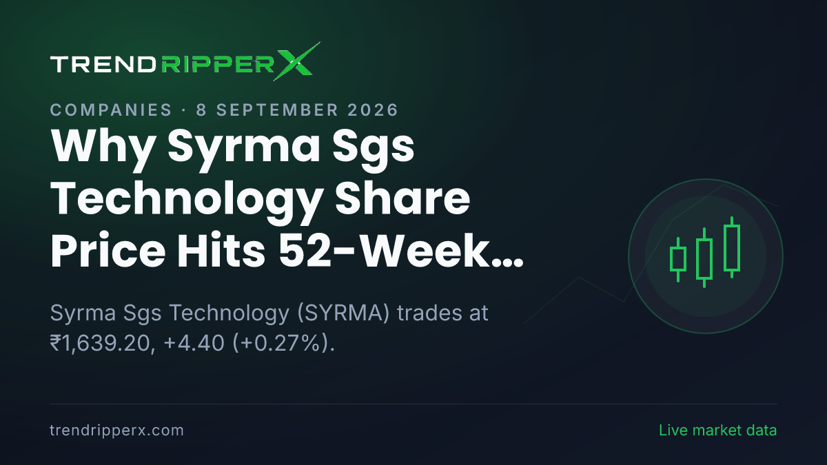 Why Syrma Sgs Technology Share Price Hits 52-Week High, Up 0.27% Today: the Brokerage Call Trigger, Explained