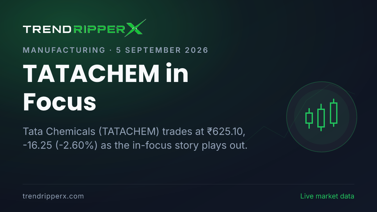 TATACHEM in Focus: Tata Chemicals Share Price Edges Lower to ₹625.10 on Rising Newsflow