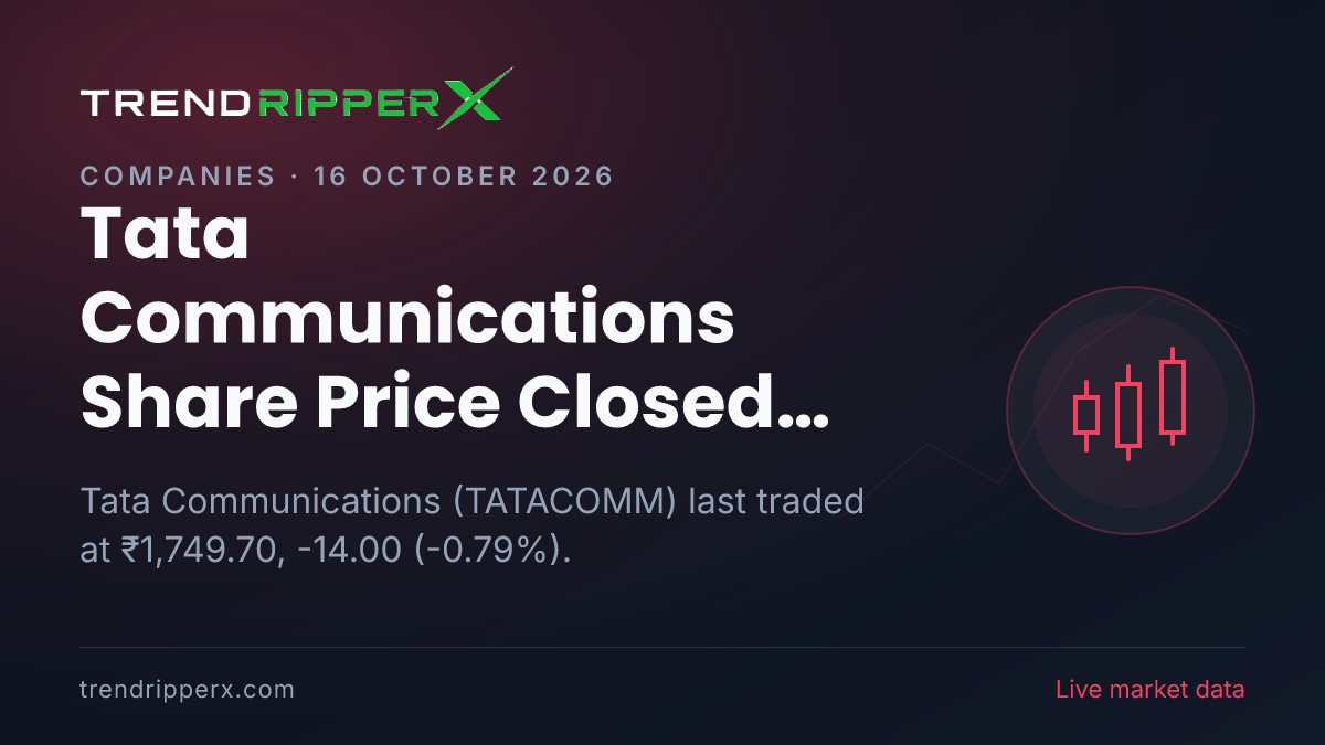 Tata Communications Share Price Closed Lower at ₹1,749.70 In Thursday's Session — Volumes, 52-Week Range and What to Watch Next
