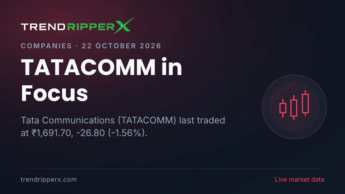 TATACOMM in Focus: Tata Communications Share Price Closed Lower at ₹1,691.70 in the News Today