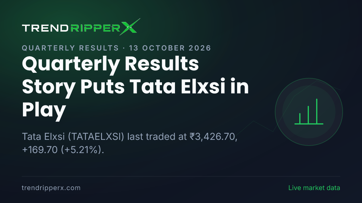 Quarterly Results Story Puts Tata Elxsi in Play: Share Price Jumped 5.21% to ₹3,426.70, and Here Is the Arithmetic