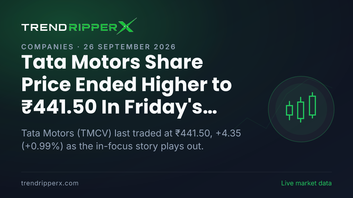 Tata Motors Share Price Ended Higher to ₹441.50 In Friday's Session — Volumes, 52-Week Range and What to Watch Next
