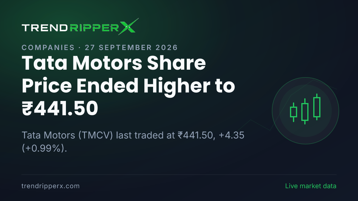 Tata Motors Share Price Ended Higher to ₹441.50: What Is Driving TMCV In Friday's Session, and the Levels That Matter