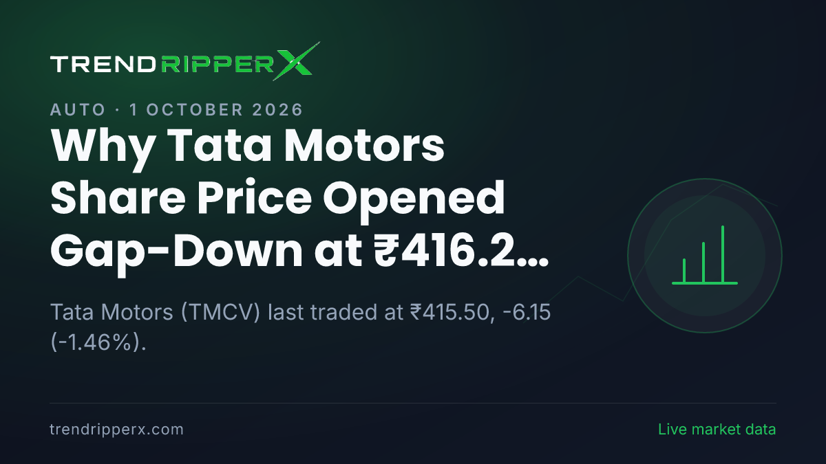 Why Tata Motors Share Price Opened Gap-Down at ₹416.25 After Today's Close: the Q Results Trigger, Explained