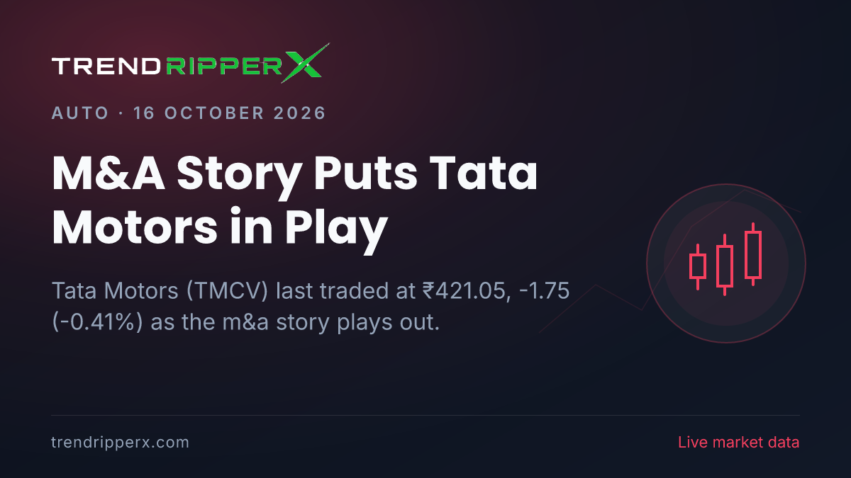 M&A Story Puts Tata Motors in Play: Share Price Closed Lower at ₹421.05, and Here Is the Arithmetic