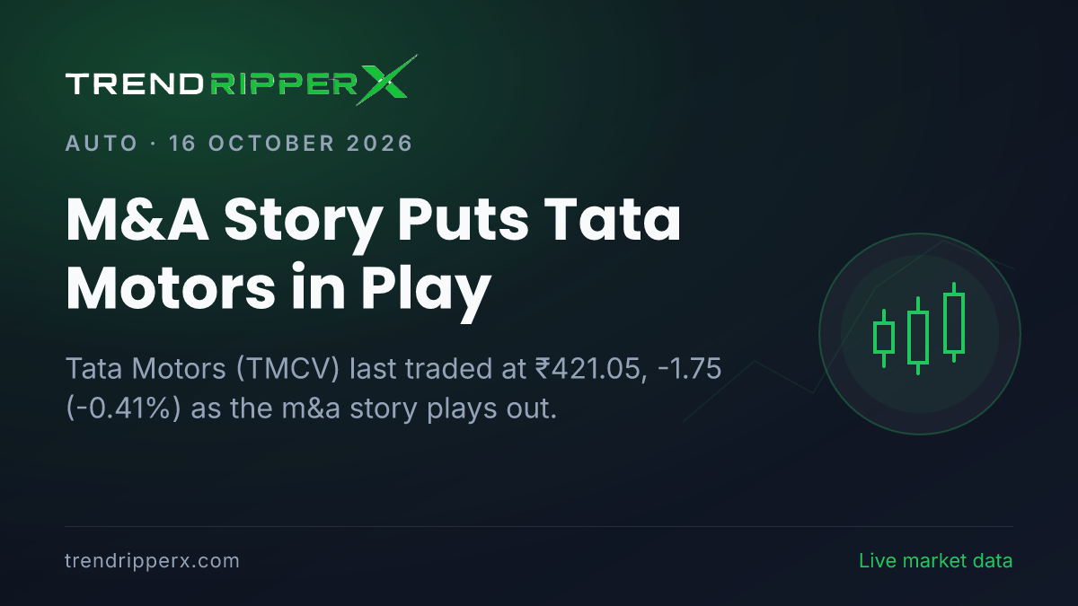 M&A Story Puts Tata Motors in Play: Share Price Closed Lower at ₹421.05, and Here Is the Arithmetic