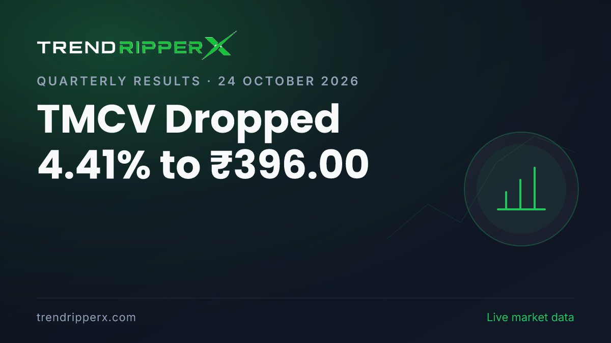 TMCV Dropped 4.41% to ₹396.00: Inside the Quarterly Results Story Moving Tata Motors Shares