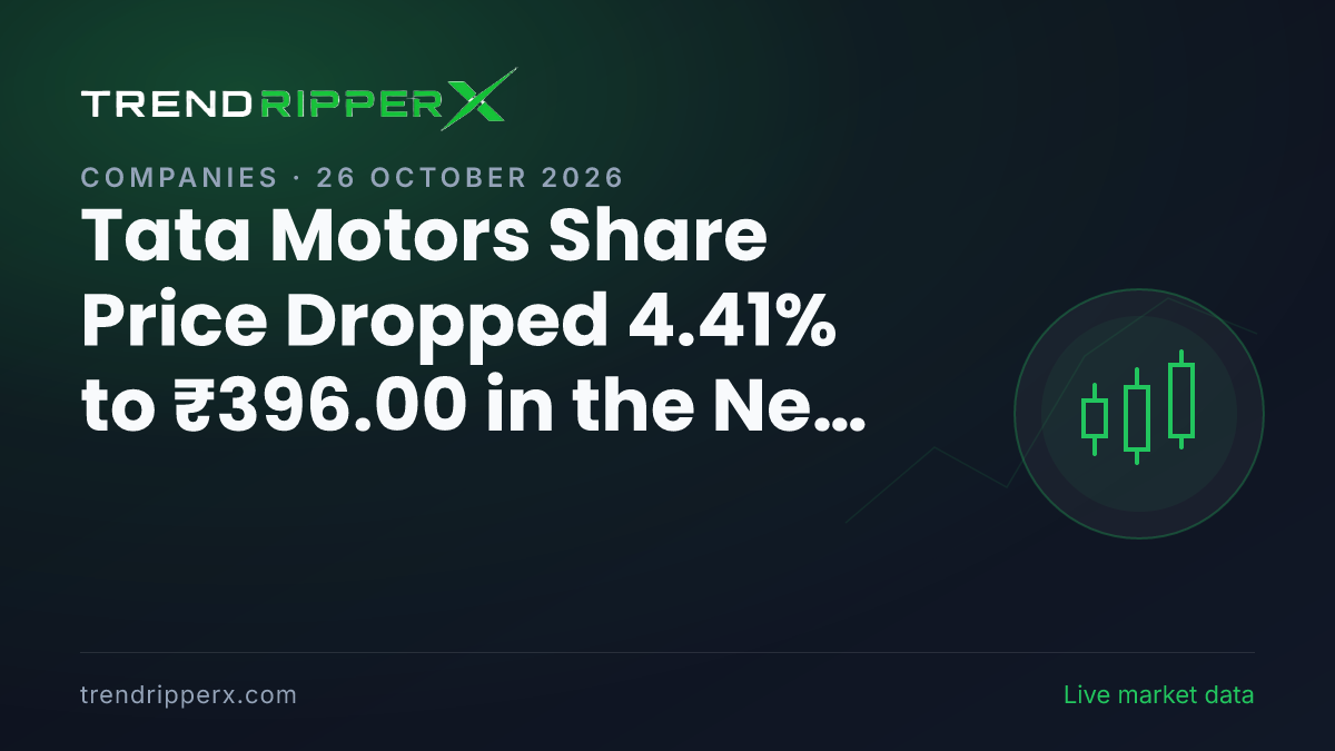 TMCV in Focus: Tata Motors Share Price Dropped 4.41% to ₹396.00 in the News Today