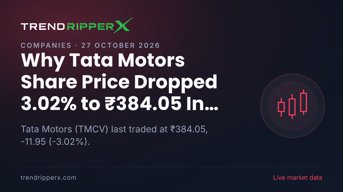 Why Tata Motors Share Price Dropped 3.02% to ₹384.05 In Monday's Session: the M&A Trigger, Explained