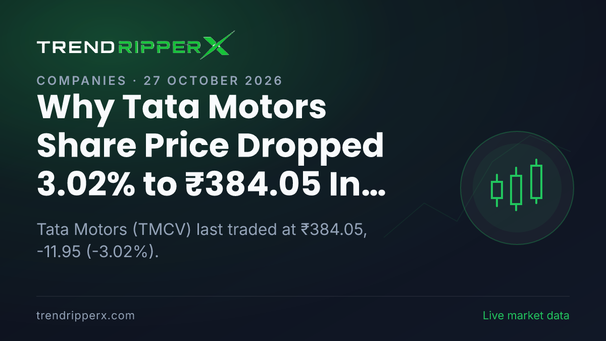 Why Tata Motors Share Price Dropped 3.02% to ₹384.05 In Monday's Session: the M&A Trigger, Explained