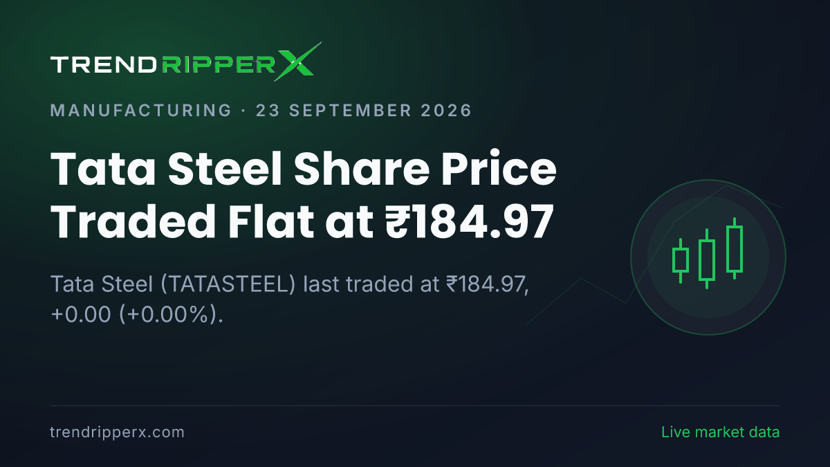 Tata Steel Share Price Traded Flat at ₹184.97: What Is Driving TATASTEEL In Tuesday's Session, and the Levels That Matter