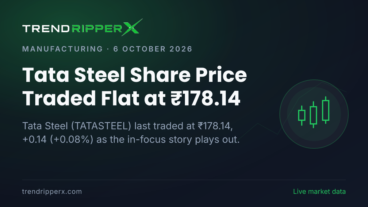 Tata Steel Share Price Traded Flat at ₹178.14: What Is Driving TATASTEEL In Monday's Session, and the Levels That Matter