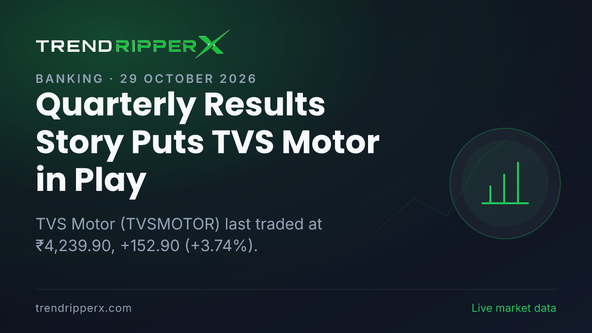 Quarterly Results Story Puts TVS Motor in Play: Share Price Jumped 3.74% to ₹4,239.90, and Here Is the Arithmetic