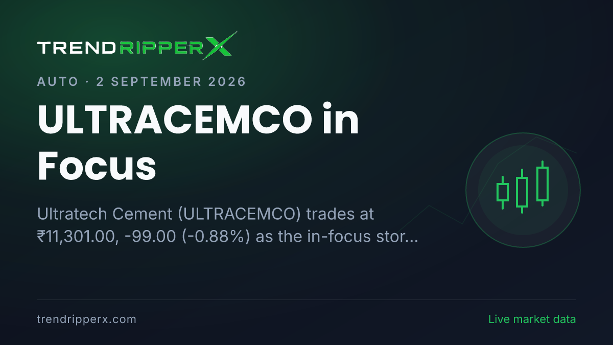ULTRACEMCO in Focus: Ultratech Cement Share Price Edges Lower to ₹11,301.00 on Rising Newsflow