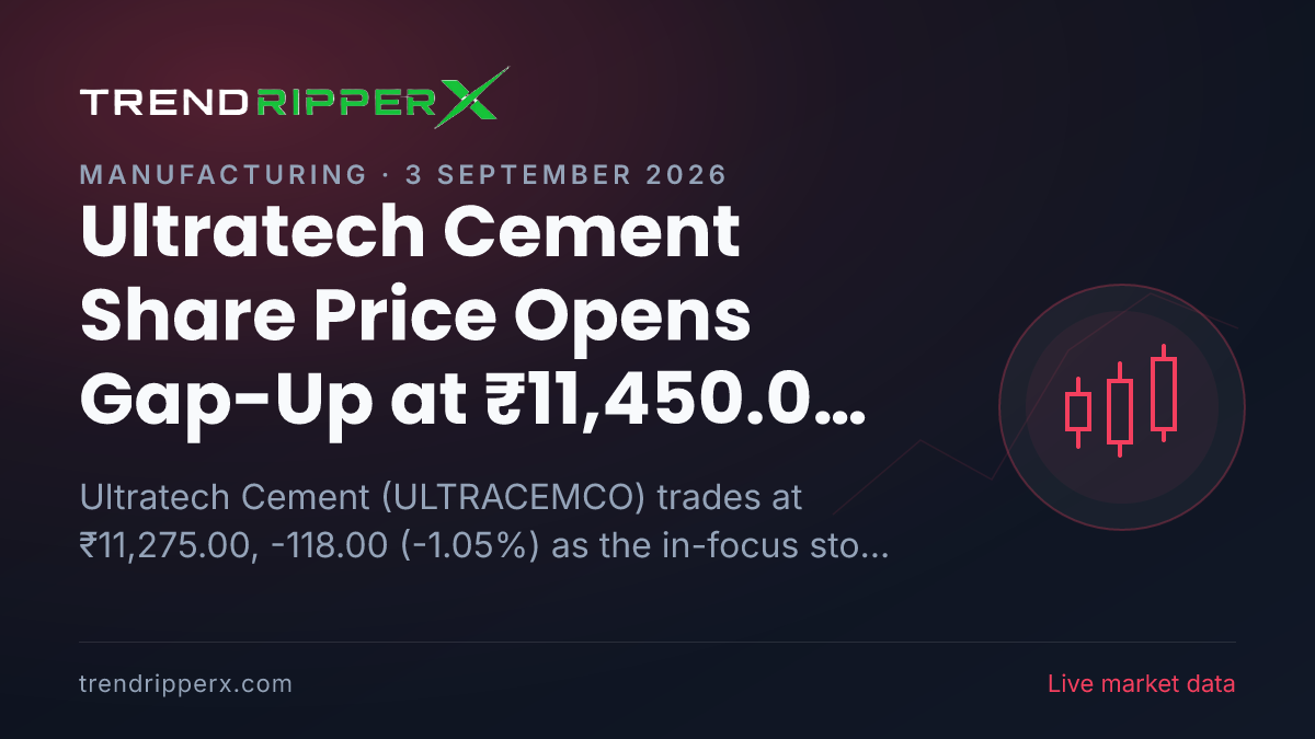 Ultratech Cement Share Price Opens Gap-Up at ₹11,450.00 Today — Volumes, 52-Week Range and What to Watch Next