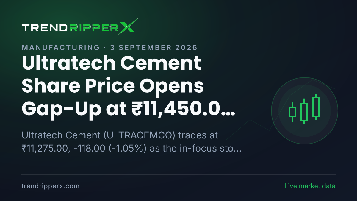 Ultratech Cement Share Price Opens Gap-Up at ₹11,450.00 Today — Volumes, 52-Week Range and What to Watch Next