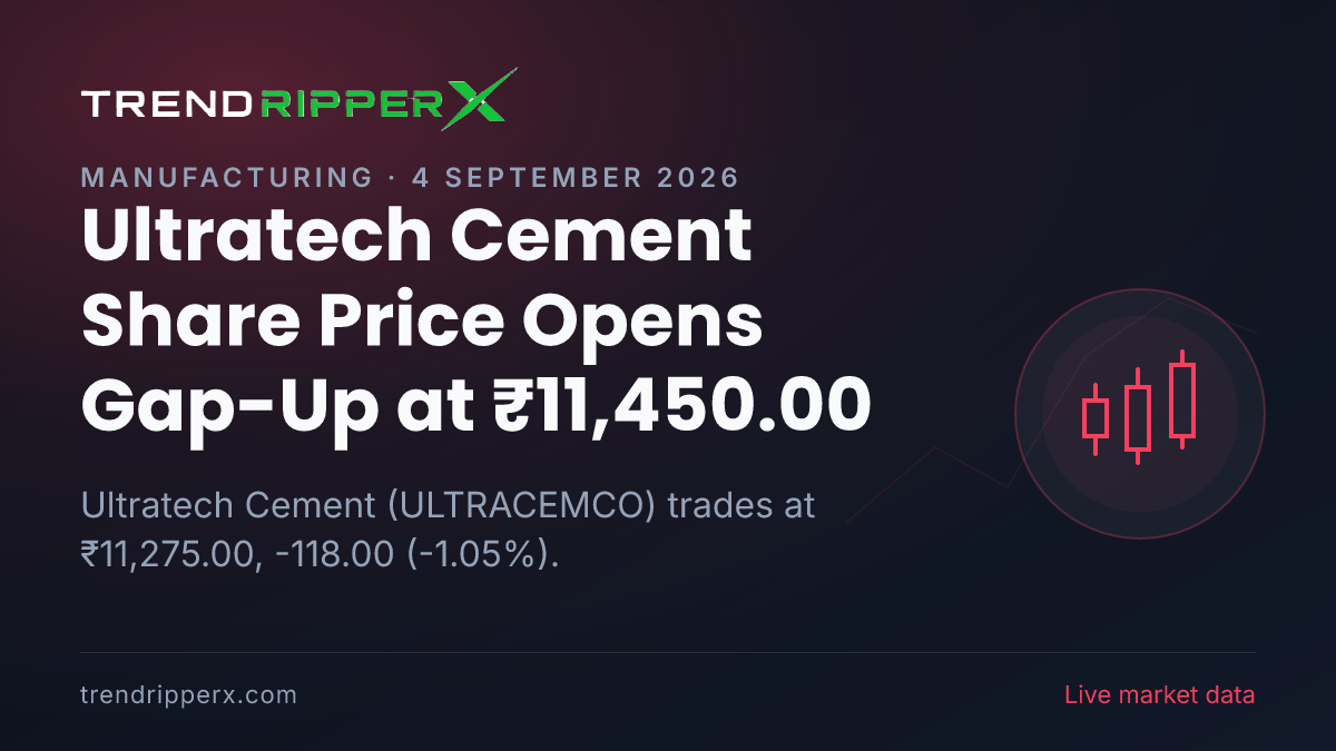 Ultratech Cement Share Price Opens Gap-Up at ₹11,450.00: What Is Driving ULTRACEMCO Today, and the Levels That Matter