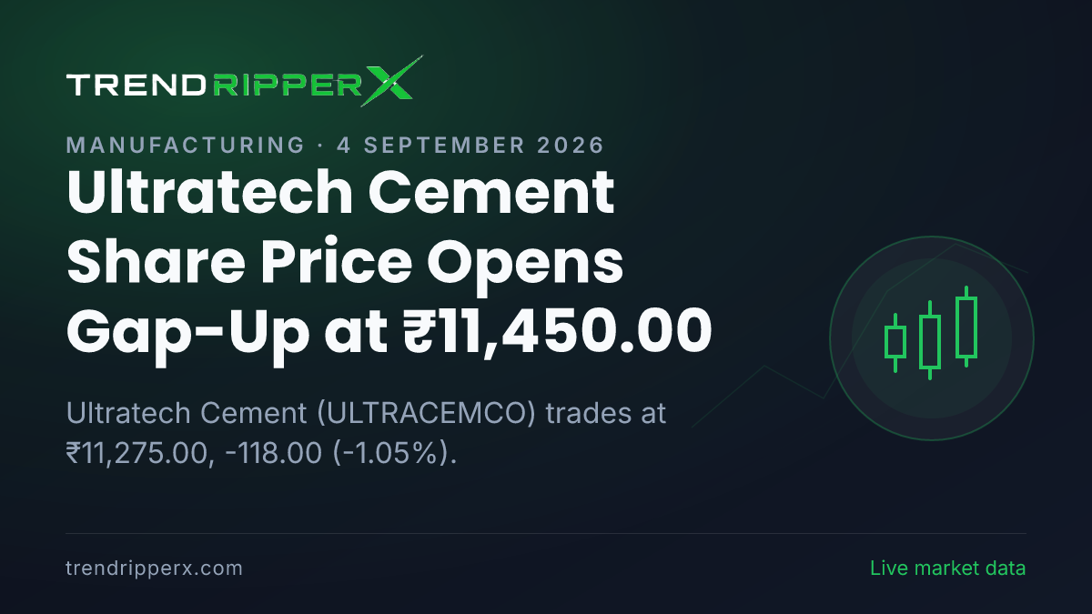 Ultratech Cement Share Price Opens Gap-Up at ₹11,450.00: What Is Driving ULTRACEMCO Today, and the Levels That Matter