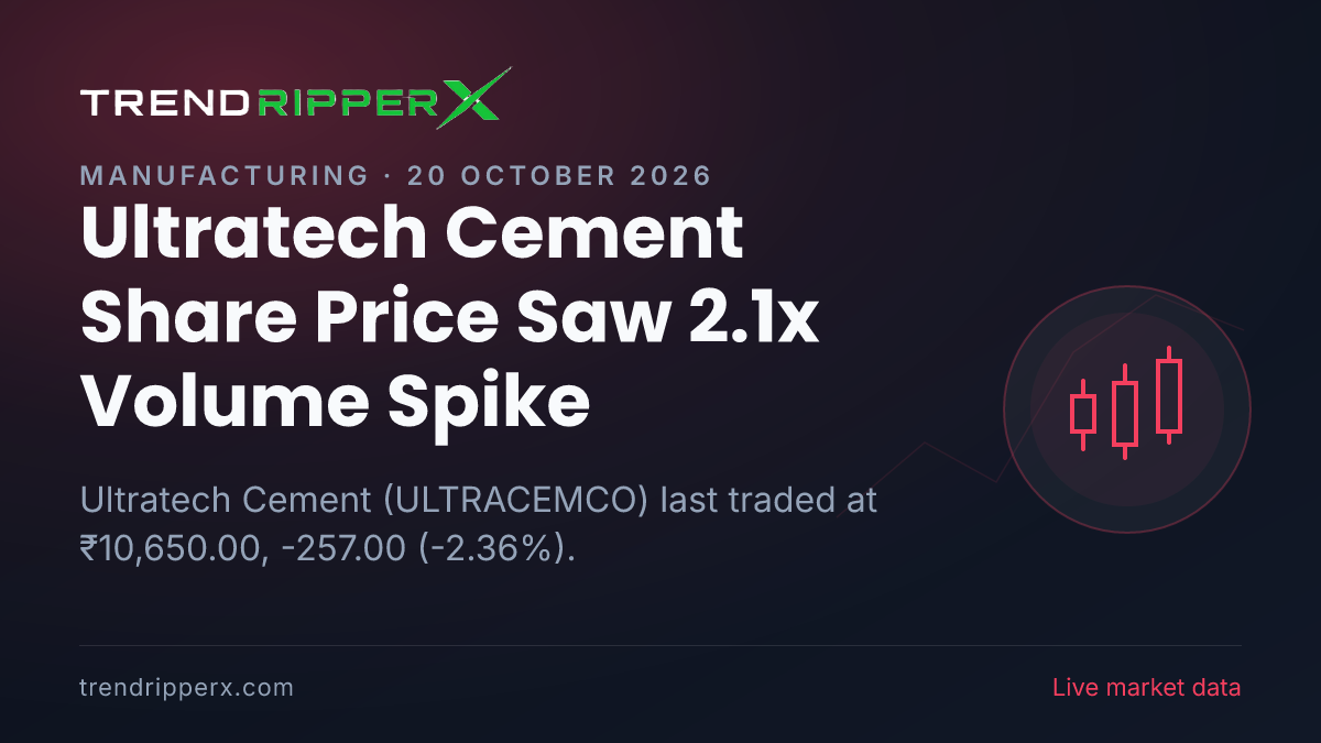 Ultratech Cement Share Price Saw 2.1x Volume Spike: What Is Driving ULTRACEMCO In Monday's Session, and the Levels That Matter