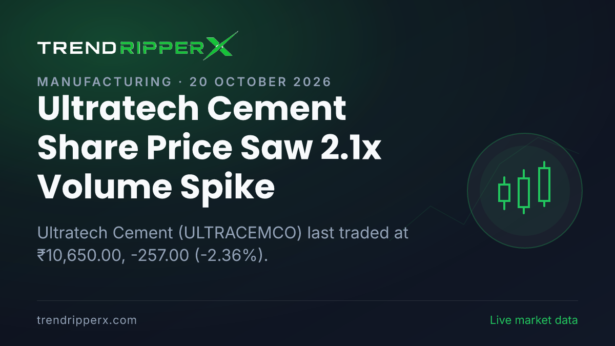 Ultratech Cement Share Price Saw 2.1x Volume Spike: What Is Driving ULTRACEMCO In Monday's Session, and the Levels That Matter