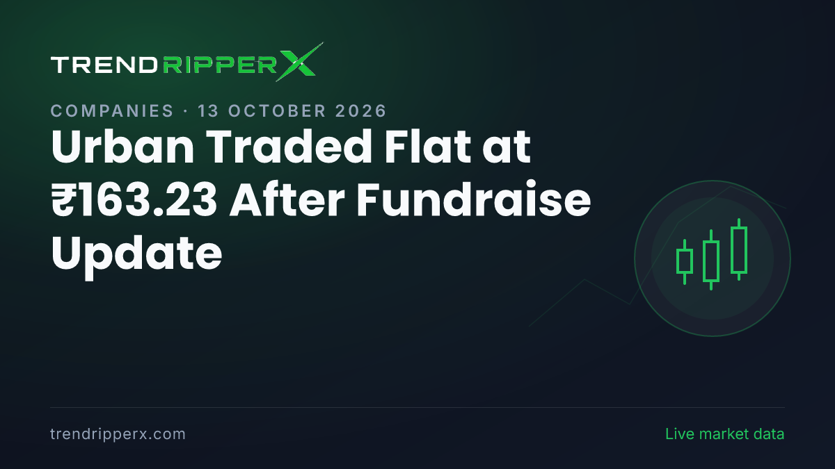 Urban Traded Flat at ₹163.23 After Fundraise Update — Levels, Volumes and the Follow-Up to Track
