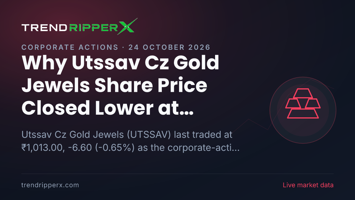 Why Utssav Cz Gold Jewels Share Price Closed Lower at ₹1,013.00 In Friday's Session: the Corporate Action Trigger, Explained