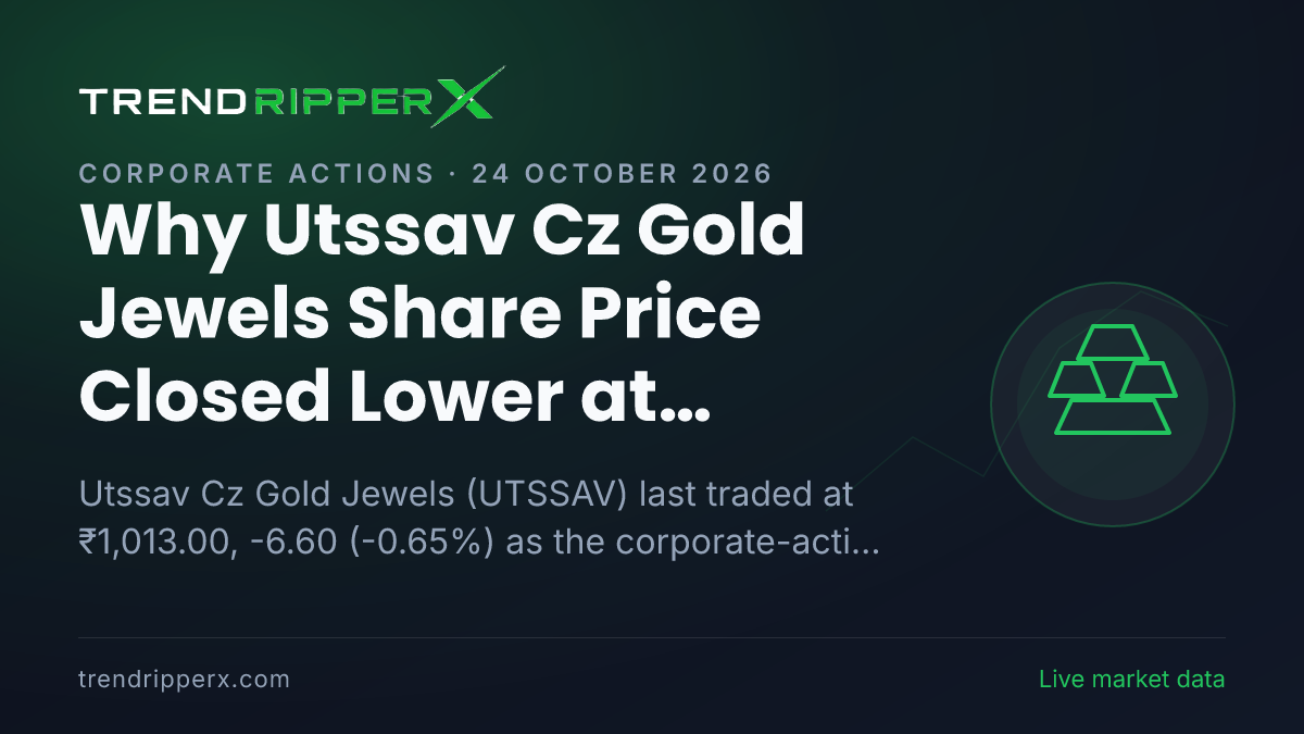 Why Utssav Cz Gold Jewels Share Price Closed Lower at ₹1,013.00 In Friday's Session: the Corporate Action Trigger, Explained