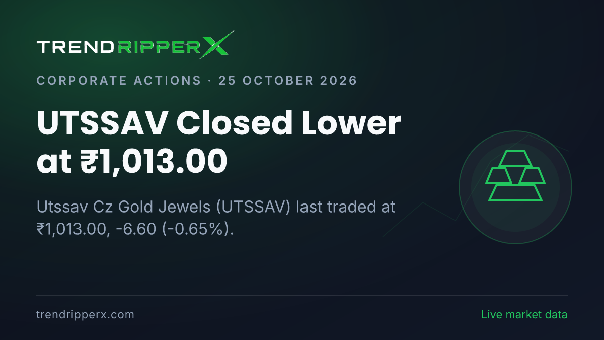 UTSSAV Closed Lower at ₹1,013.00: Inside the Corporate Action Story Moving Utssav Cz Gold Jewels Shares