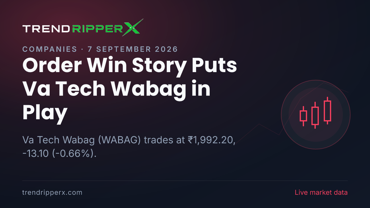Order Win Story Puts Va Tech Wabag in Play: Share Price Opens Gap-Up at ₹2,029.00, and Here Is the Arithmetic
