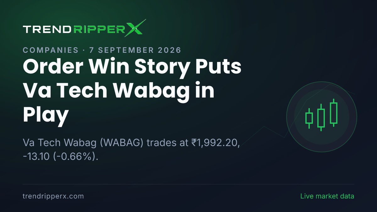 Order Win Story Puts Va Tech Wabag in Play: Share Price Opens Gap-Up at ₹2,029.00, and Here Is the Arithmetic