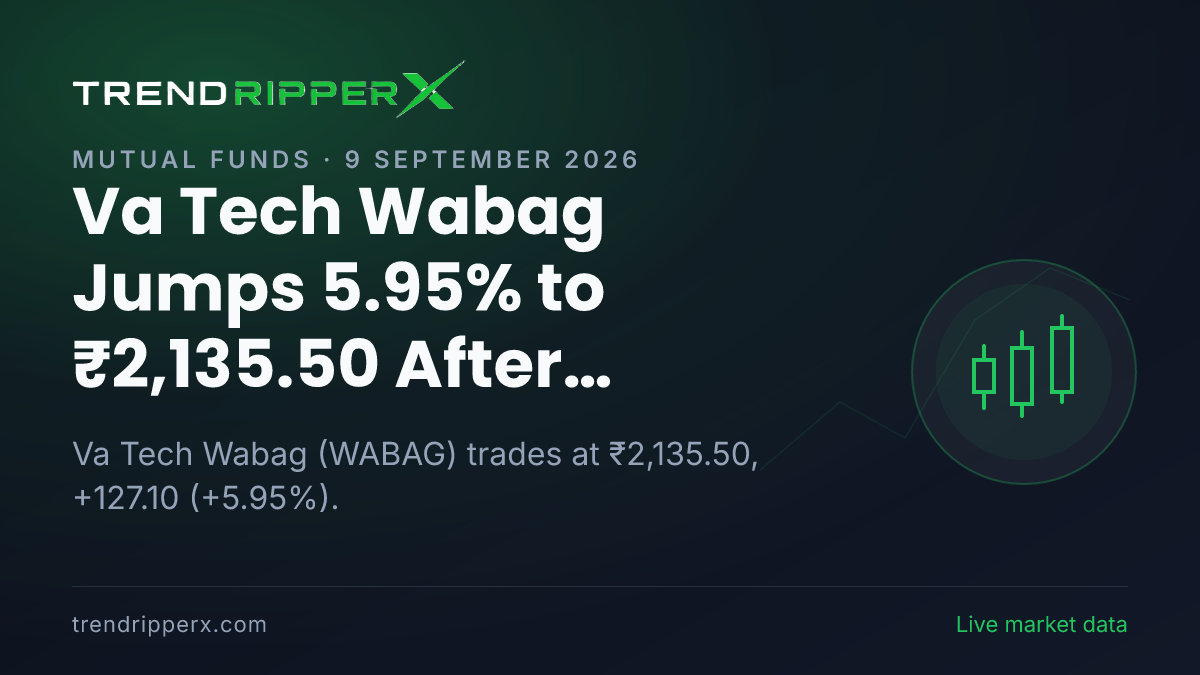 Va Tech Wabag Jumps 5.95% to ₹2,135.50 After Momentum Update — Levels, Volumes and the Follow-Up to Track