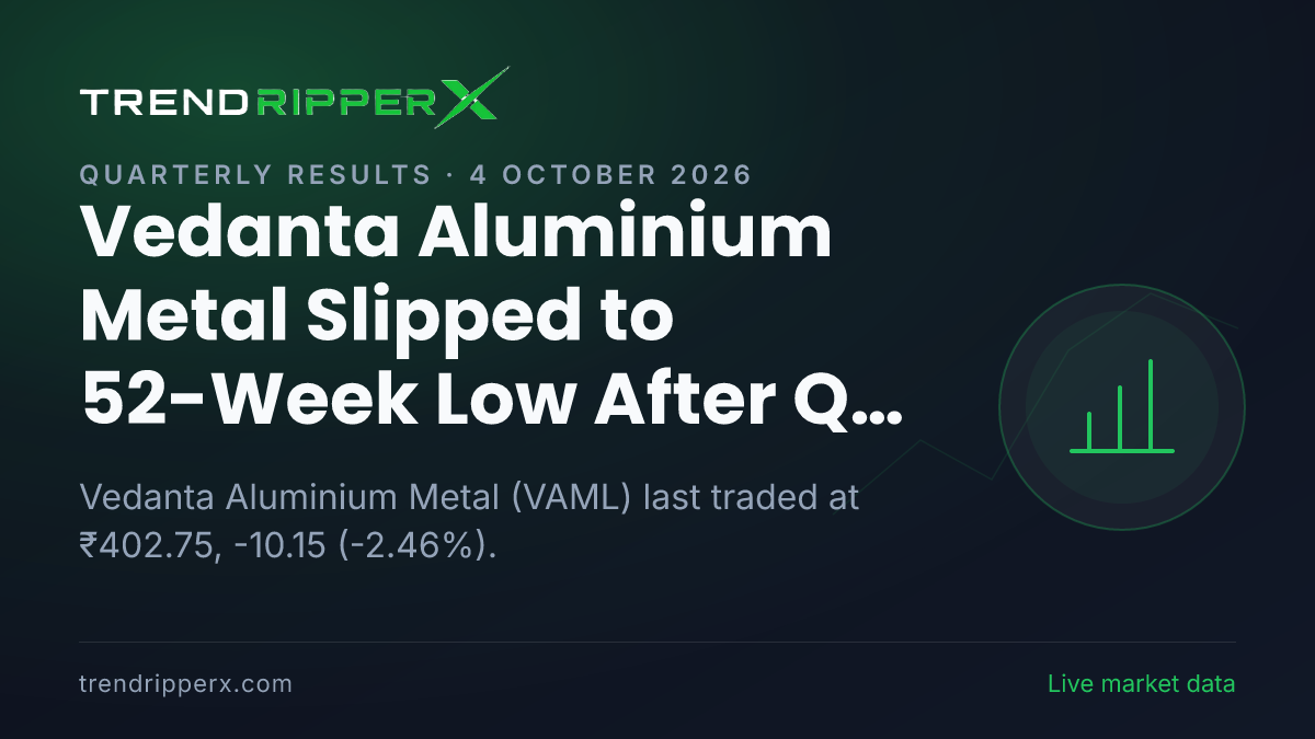 Vedanta Aluminium Metal Slipped to 52-Week Low After Q Results Update — Levels, Volumes and the Follow-Up to Track