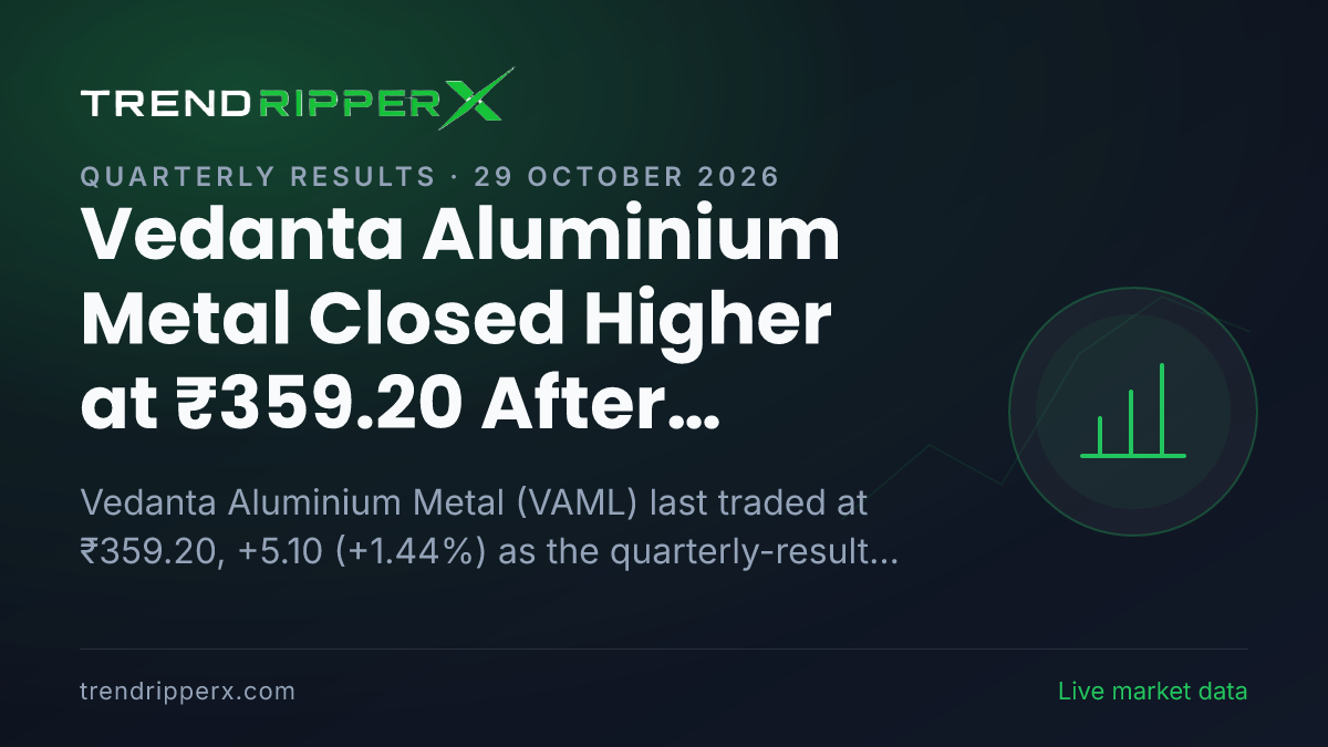 Vedanta Aluminium Metal Closed Higher at ₹359.20 After Quarterly Results Update — Levels, Volumes and the Follow-Up to Track