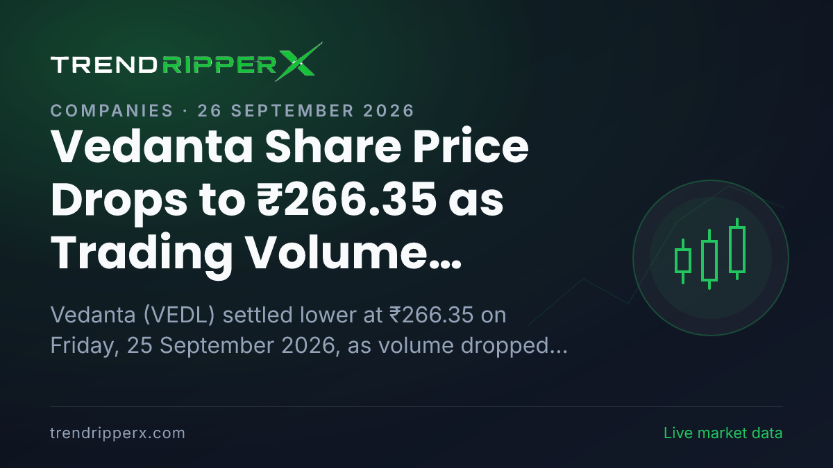 Vedanta Share Price Drops to ₹266.35 as Trading Volume Slumps to 0.5x Average