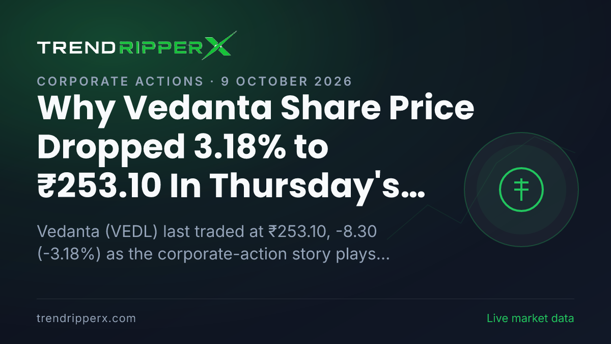 Why Vedanta Share Price Dropped 3.18% to ₹253.10 In Thursday's Session: the Corporate Action Trigger, Explained