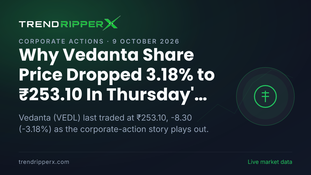 Why Vedanta Share Price Dropped 3.18% to ₹253.10 In Thursday's Session: the Corporate Action Trigger, Explained
