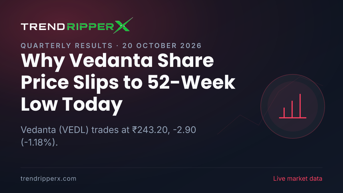 Why Vedanta Share Price Slips to 52-Week Low Today: the Quarterly Results Trigger, Explained