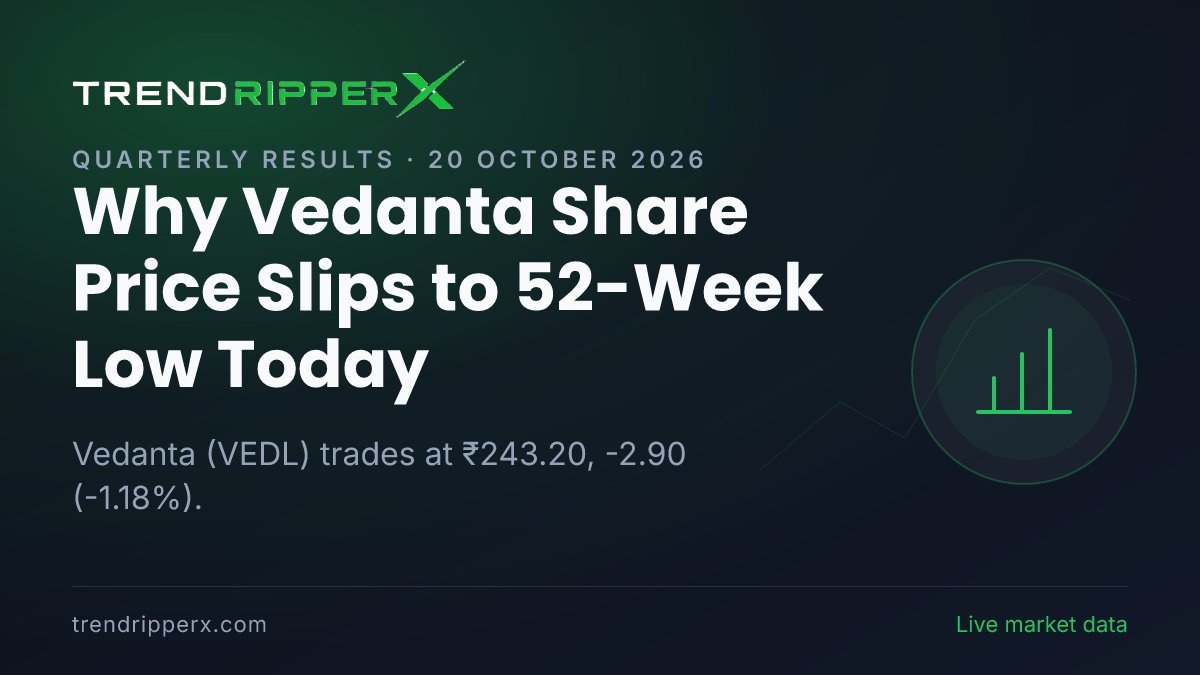 Why Vedanta Share Price Slips to 52-Week Low Today: the Quarterly Results Trigger, Explained