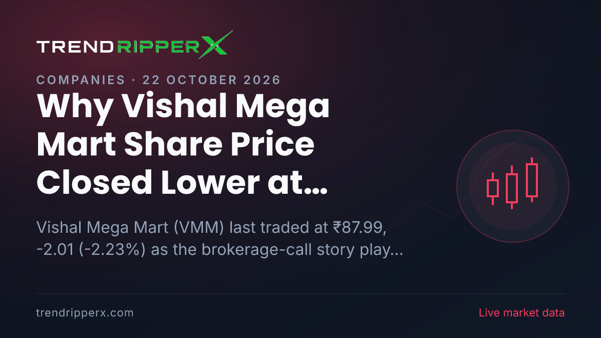 Why Vishal Mega Mart Share Price Closed Lower at ₹87.99 After Today's Close: the Brokerage Call Trigger, Explained