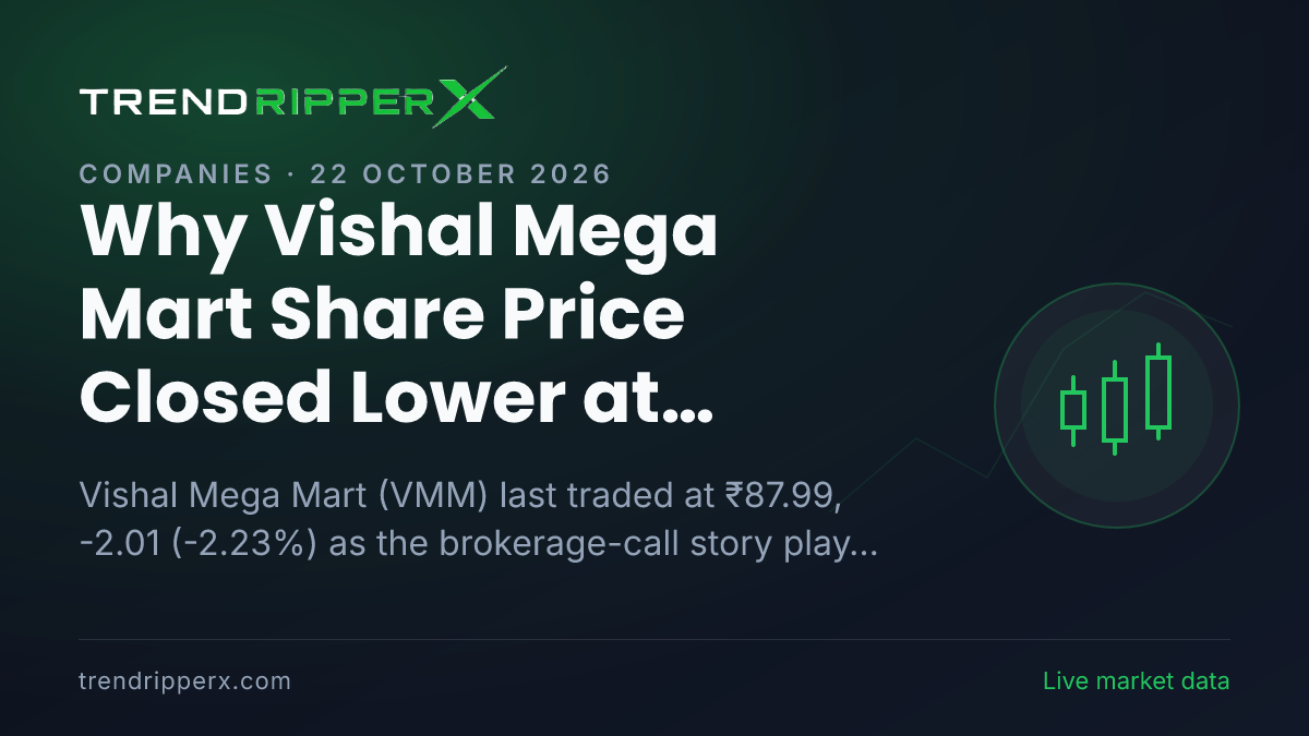 Why Vishal Mega Mart Share Price Closed Lower at ₹87.99 After Today's Close: the Brokerage Call Trigger, Explained