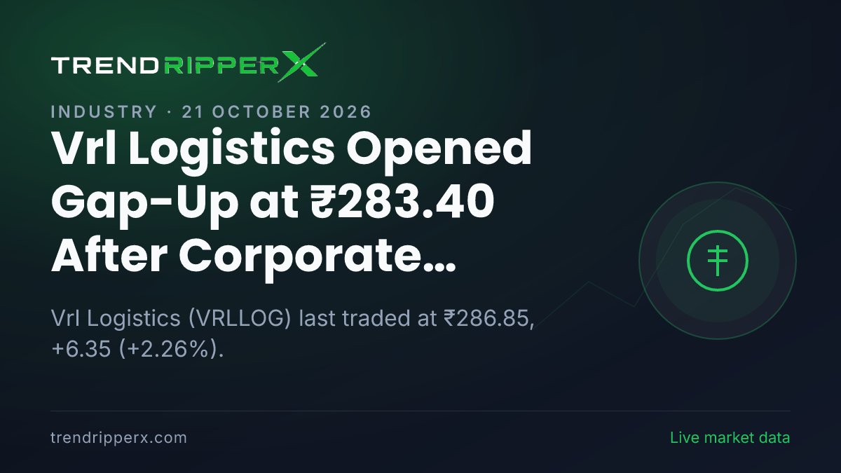 Vrl Logistics Opened Gap-Up at ₹283.40 After Corporate Action Update — Levels, Volumes and the Follow-Up to Track