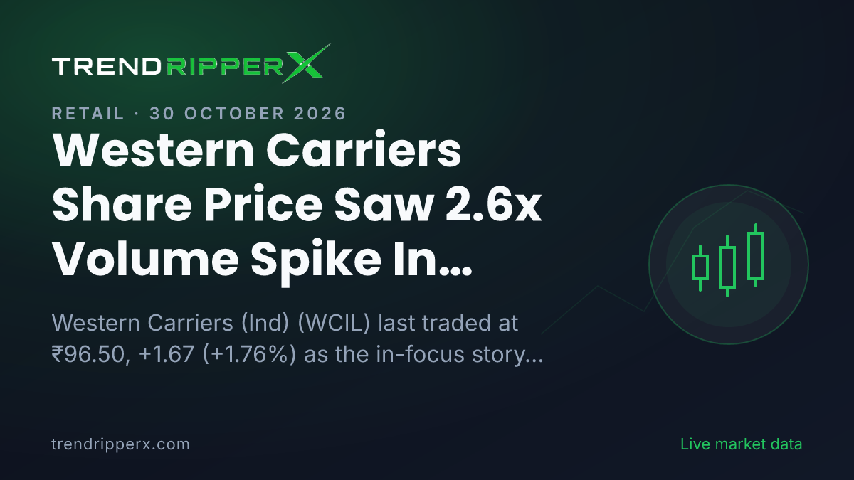 Western Carriers (Ind) Share Price Saw 2.6x Volume Spike In Thursday's Session — Volumes, 52-Week Range and What to Watch Next