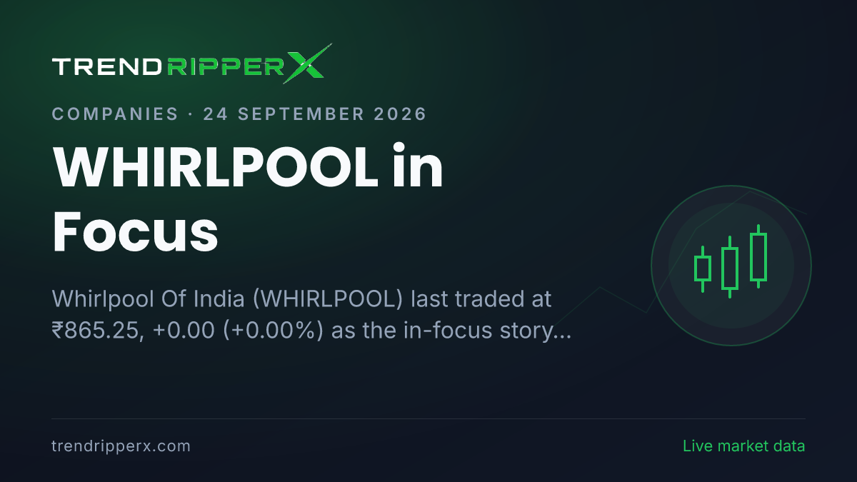 WHIRLPOOL in Focus: Whirlpool Of India Share Price Opened Gap-Down at ₹830.00 on Rising Newsflow