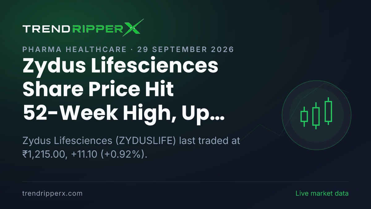 Zydus Lifesciences Share Price Hit 52-Week High, Up 0.92%: What Is Driving ZYDUSLIFE In Monday's Session, and the Levels That Matter