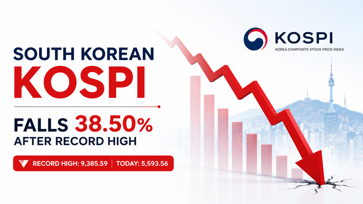 South Korean KOSPI Crashes 38.5% From Record High: AI Bubble Burst, Chip Sell-Off and US-Iran Tensions Weigh on Markets