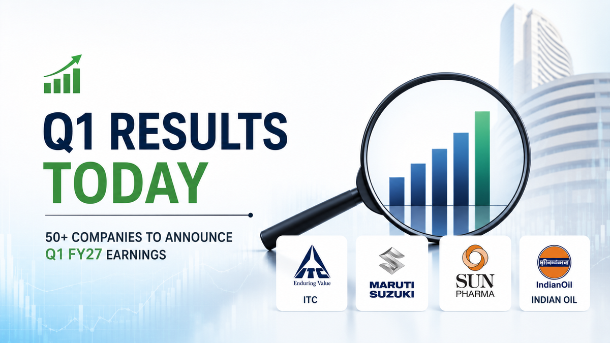 Q1 Results Today: ITC, Maruti Suzuki, Sun Pharma, Indian Oil & 50+ Companies to Announce Q1 FY27 Earnings
